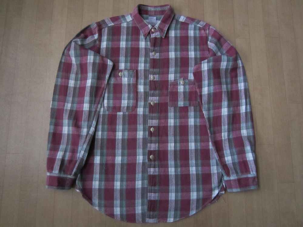 日本製WAREHOUSEガチャポケ 山ポケ マチ付き チェック柄 ネルシャツXLウエアハウス ワークBIG YANKコットン ヘビー ヴィンテージ 復刻 古着拍卖