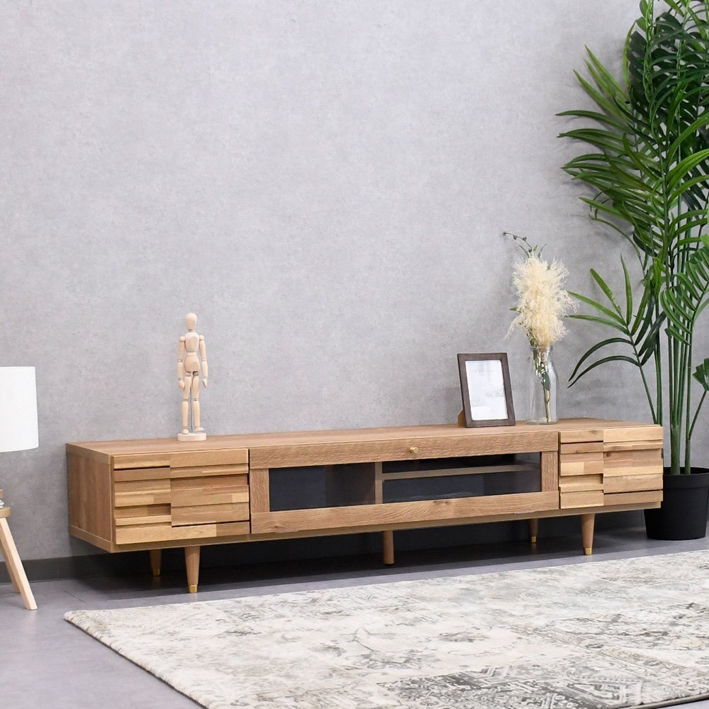 【限定送料無料】国産 アカシア無垢材160cm幅テレビ台ローボード アウトレット家具 AVボード【新品 未使用 展示品】KEN拍卖