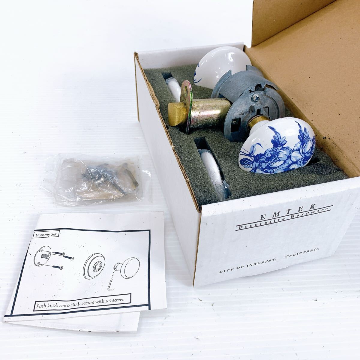 EMTEK エムテック ドアノブ BEDFORD ドアハンドル 装飾用金具 装飾用 金具 金物 ハンドル アンティーク ガラス 陶器 壁付け拍卖