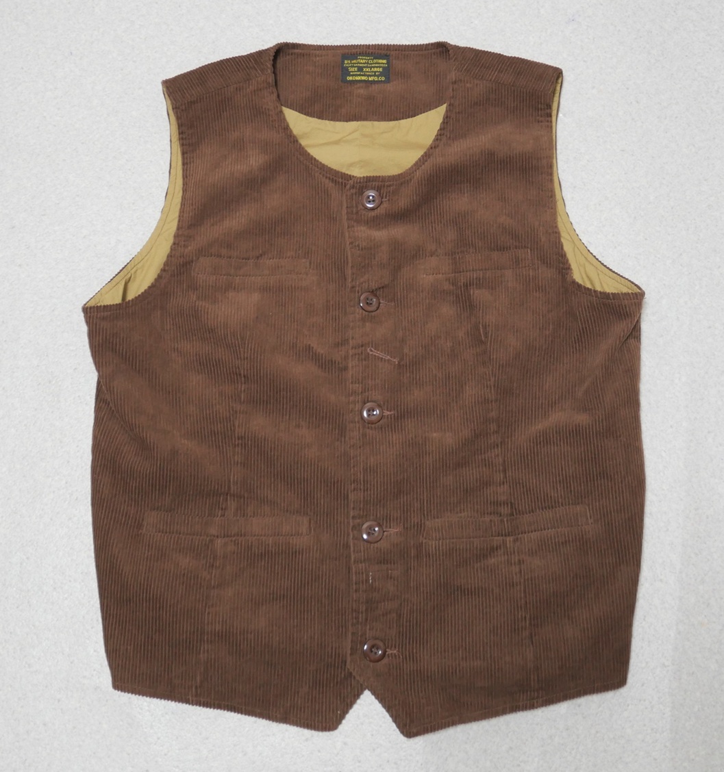 OKONKWO オコンクウォ コーデュロイベスト 茶 XXL拍卖