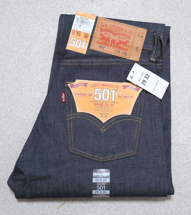 未使用品 エジプト製 Levi's 501 リジット デニムパンツ 紺 W29 ボタンフライ リーバイス 00501-0000拍卖