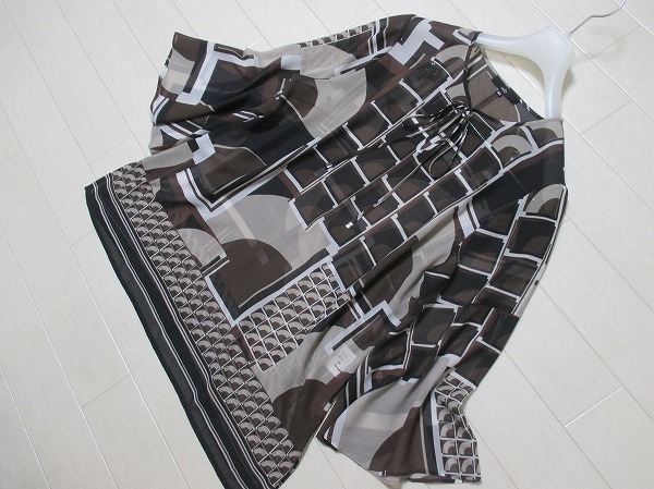 wb*ダブルビー /ビギ プリントシフォンプルオーバーブラウス 40 日本製拍卖