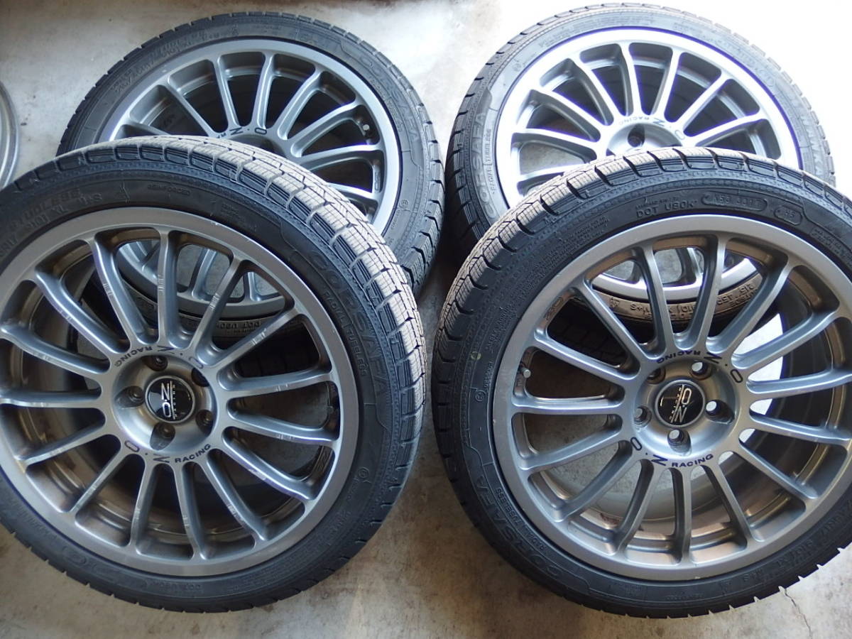 OZレーシング スーパーツーリズモ 17×7JJ 5穴 PCD100 オフセット48 215/45R17 スタッドレスタイヤ付き!拍卖