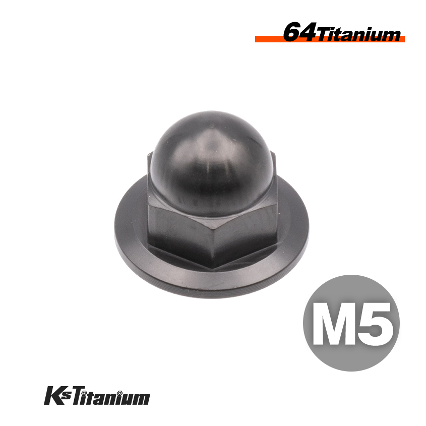 チタンナット M5 P0.8 ブラック 1個 64チタン 袋ナット フランジキャップナット バイク レストア パーツ拍卖