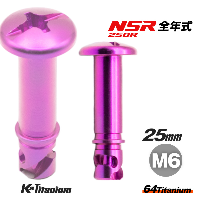 チタンボルト M6×22 パープル 1本売り ホンダ NSR250 純正 カウル用 クイックファスナー バイク レストア パーツ サイドカウル 取付ボルト拍卖