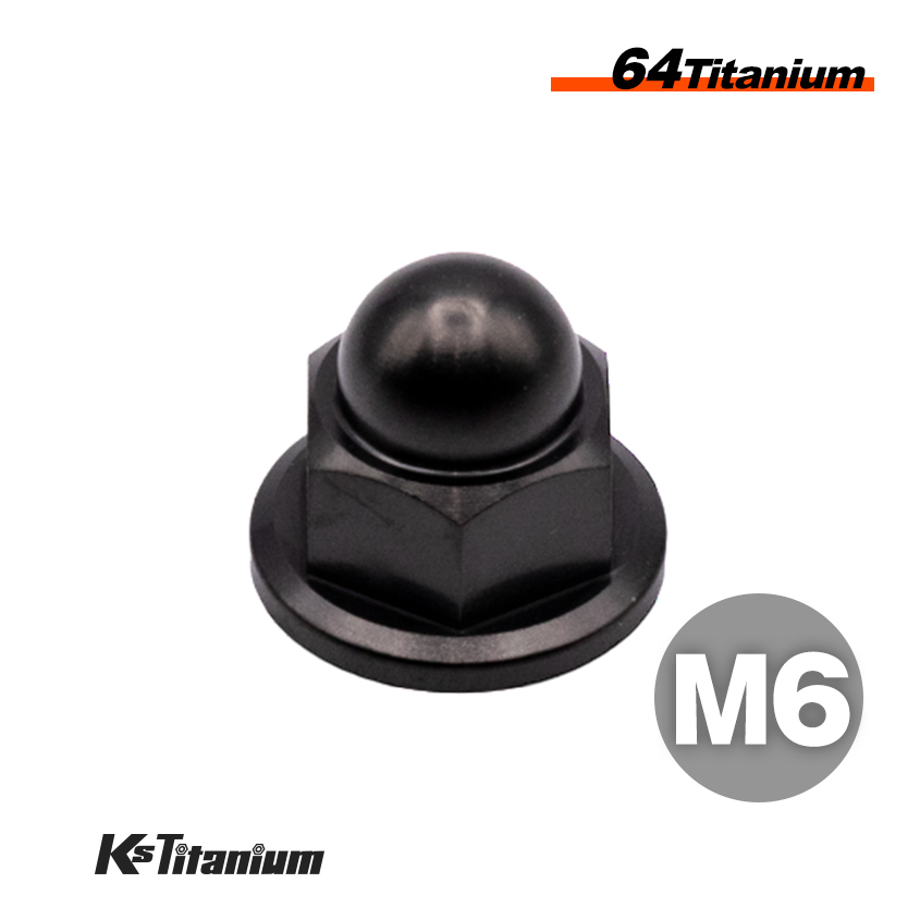 チタンナット M6 P1.0 ブラック 1個売り 64チタン 袋ナット フランジキャップナット バイク レストア パーツ拍卖