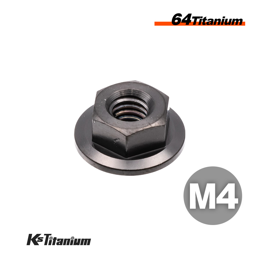 チタンナット M4 P0.7 ブラック 1個 64チタン フランジナット バイク レストア パーツ拍卖