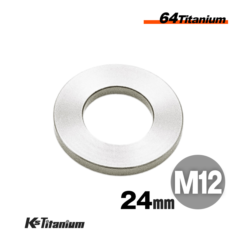 チタンワッシャー M12 24mm t2.5 チタン無垢色 1個売り 64チタン ワッシャー バイクレストア カスタムパーツ 座金 カラー スペーサー拍卖