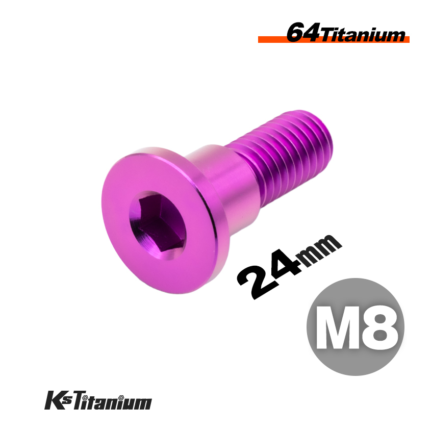 チタンボルト M8×24 P1.25 パープル 64チタン フラットヘッドボルト リアディスクローター用 ホンダ NSR250R NSR50 RS125 S80 NSF250他拍卖
