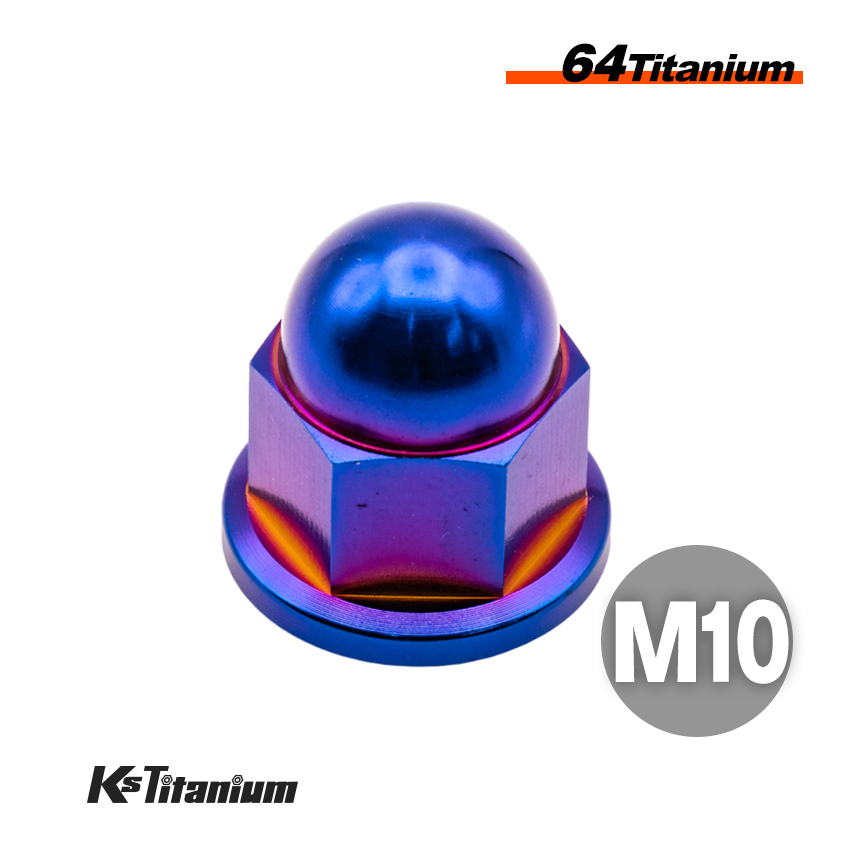 チタンナット M10 P1.25 袋ナット 焼き色 1個売り 64チタン フランジキャップナット バイク レストア パーツ拍卖
