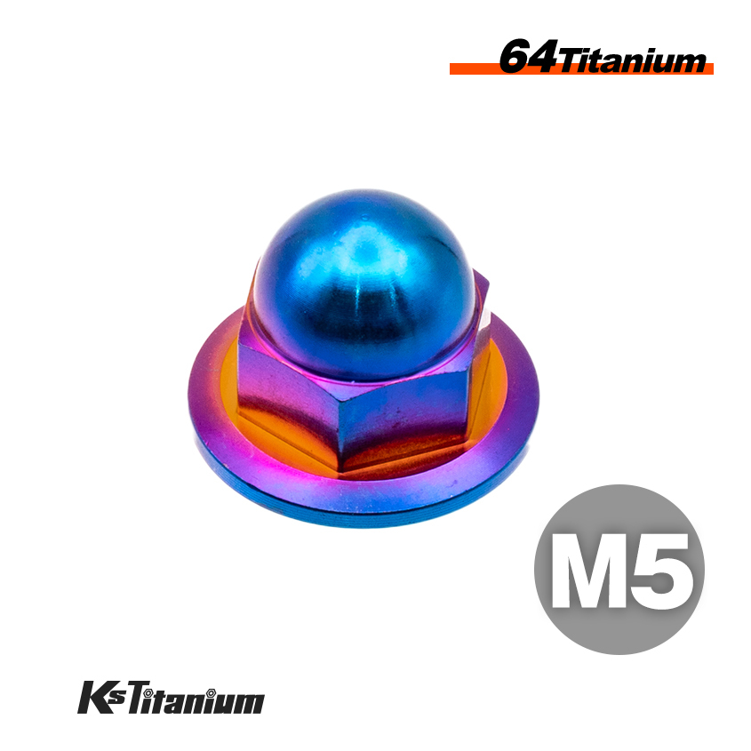 チタンナット M5 P0.8 焼き色 1個 64チタン 袋ナット フランジキャップナット バイク レストア パーツ拍卖