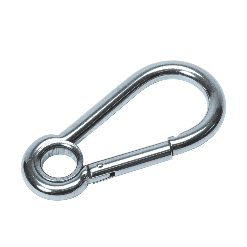 sus316ステンレス スナップフック リング付き 120mm φ11mm リング径17mm スプリングフック Sサイズ 14mmロープに最適 船 ボート 係留 金具拍卖