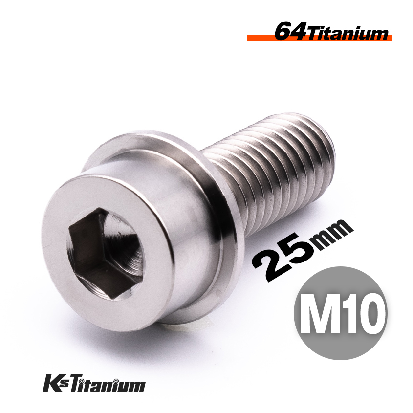 チタンボルト M10×25 brembo用 P1.50 シルバー 1本売り 64チタン キャップボルト スレッド FULL(全ネジ) バイク レストア パーツ拍卖
