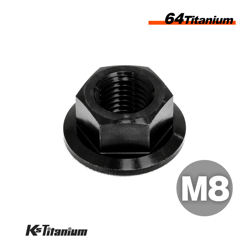 チタンナット M8 P1.25 ブラック 1個売り 64チタン フランジナット バイク レストア パーツ拍卖