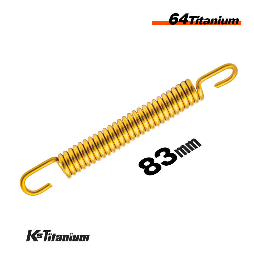 64チタン マフラースプリング 1本 自由長 83mm 最大取付長 100mm ゴールド チタンスプリング マフラー チャンバー 取付 バイクレストア拍卖