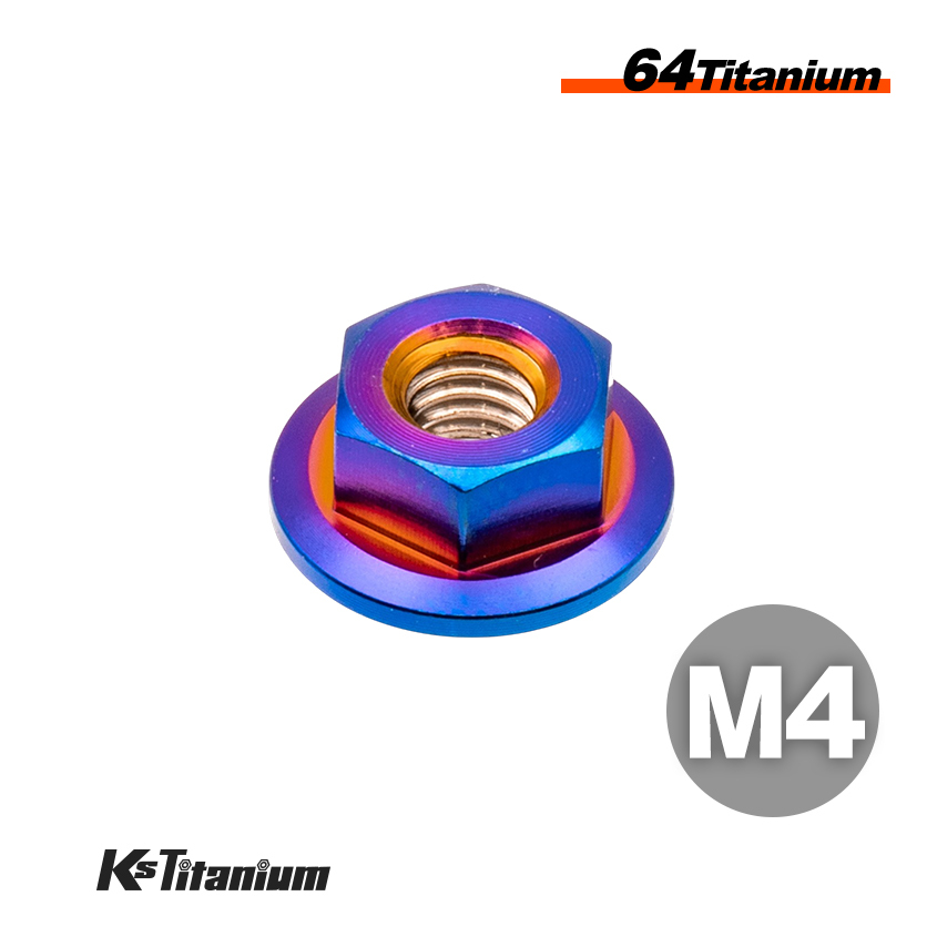 チタンナット M4 P0.7 焼き色 1個 64チタン フランジナット バイク レストア パーツ拍卖