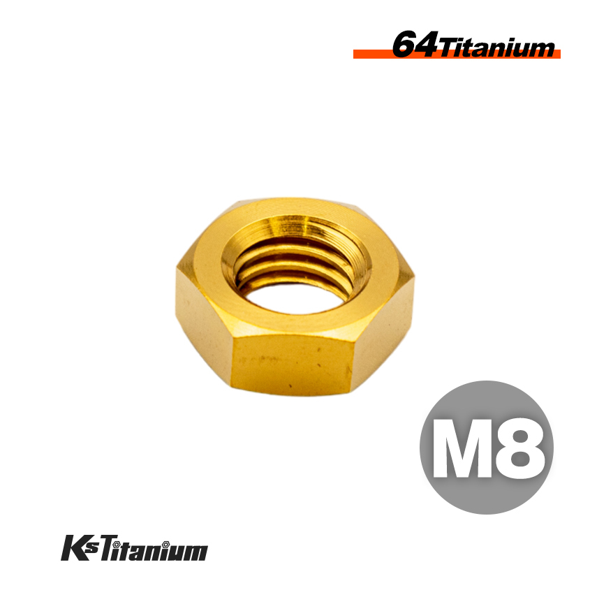 チタンナット M8 ゴールド 1本売り 64チタン ナット バイク レストア パーツ チタンボルト拍卖