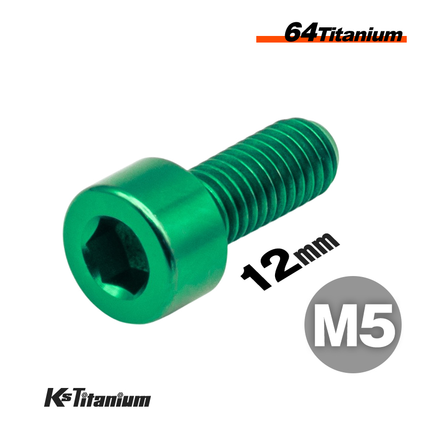 チタンボルト M5×12 P0.8 パープル 1本売り 64チタン キャップボルト スレッド FULL(全ネジ) バイク レストア パーツ拍卖