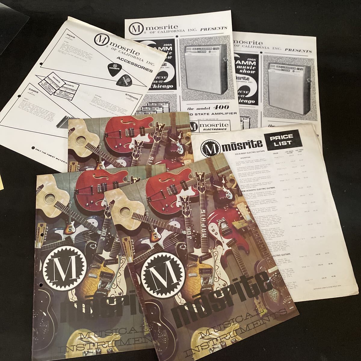 T3985 1966年頃 希少 貴重 モズライト カタログ Mosrite/The Ventures/ザ・ベンチャーズ/Vintage guitar 価格表付属拍卖