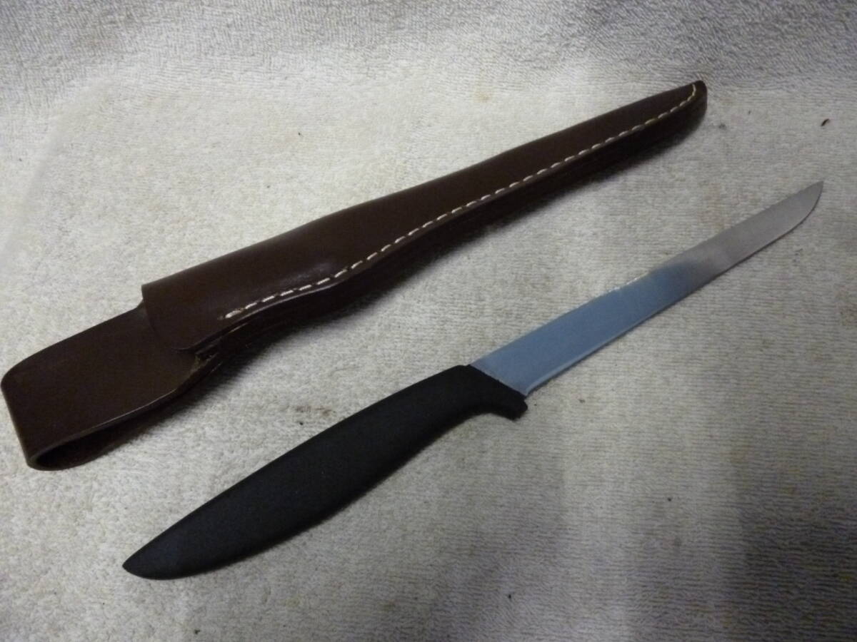 ◇6中古 良品 GERBER ガーバー MUSKIE アウトドア サバイバルナイフ 革シース付き キャンプ ハンティング拍卖