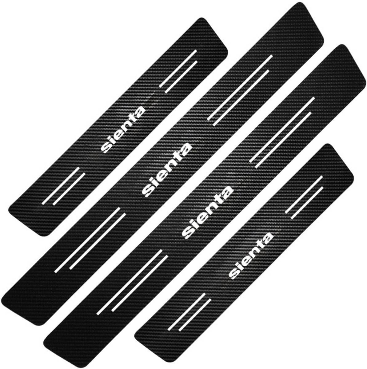 シエンタ サイドステップガード スカッフプレート カーボン調 防水 防汚 防傷 強力粘着テープ付き 簡単取り付け 4点セット SIENTA拍卖