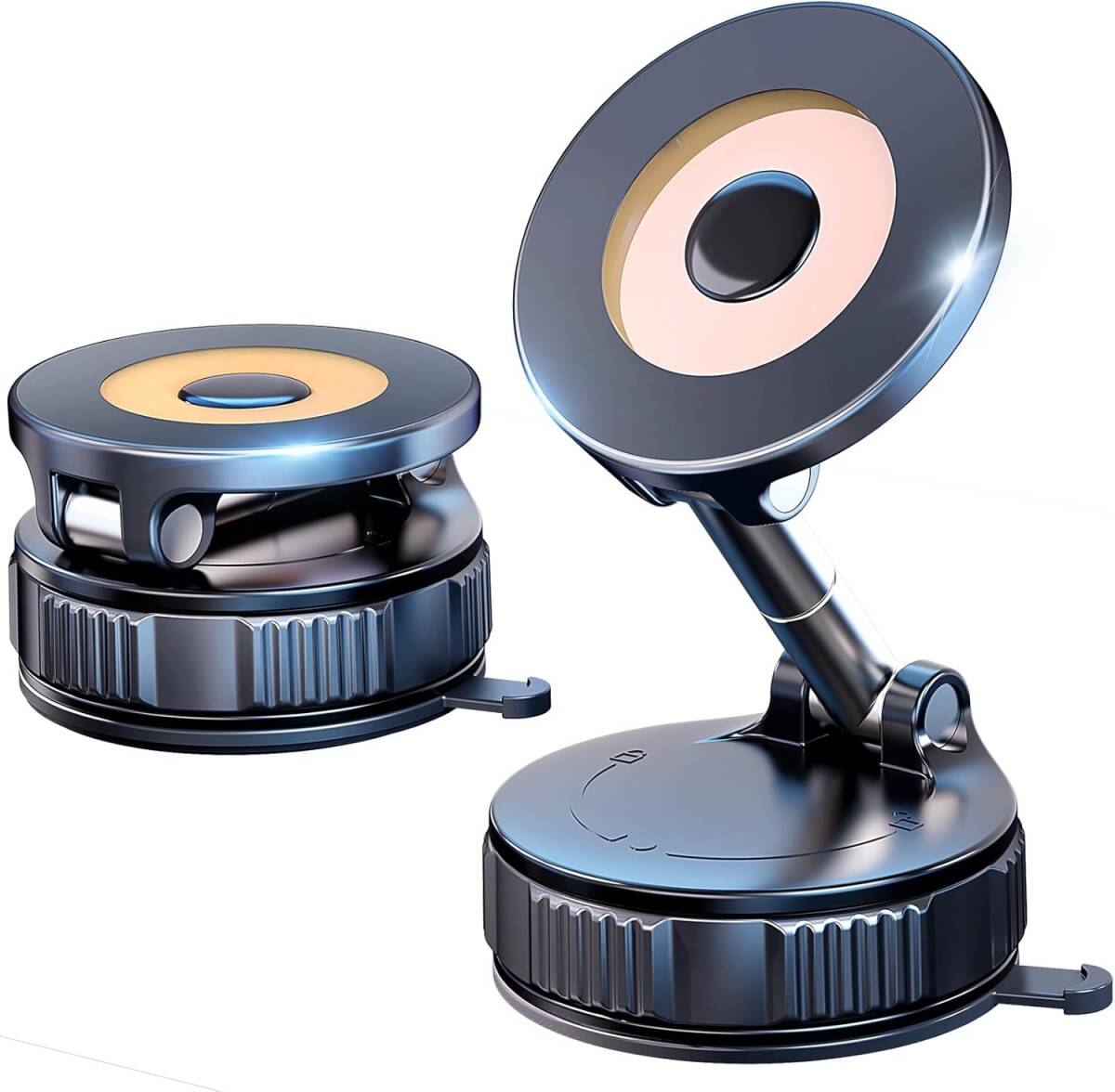 車載スマホホルダー マグネット 吸盤 磁力 スマホスタンド 360°回転 多角度自由調節 携帯ホルダー iPhone&Androidなど拍卖