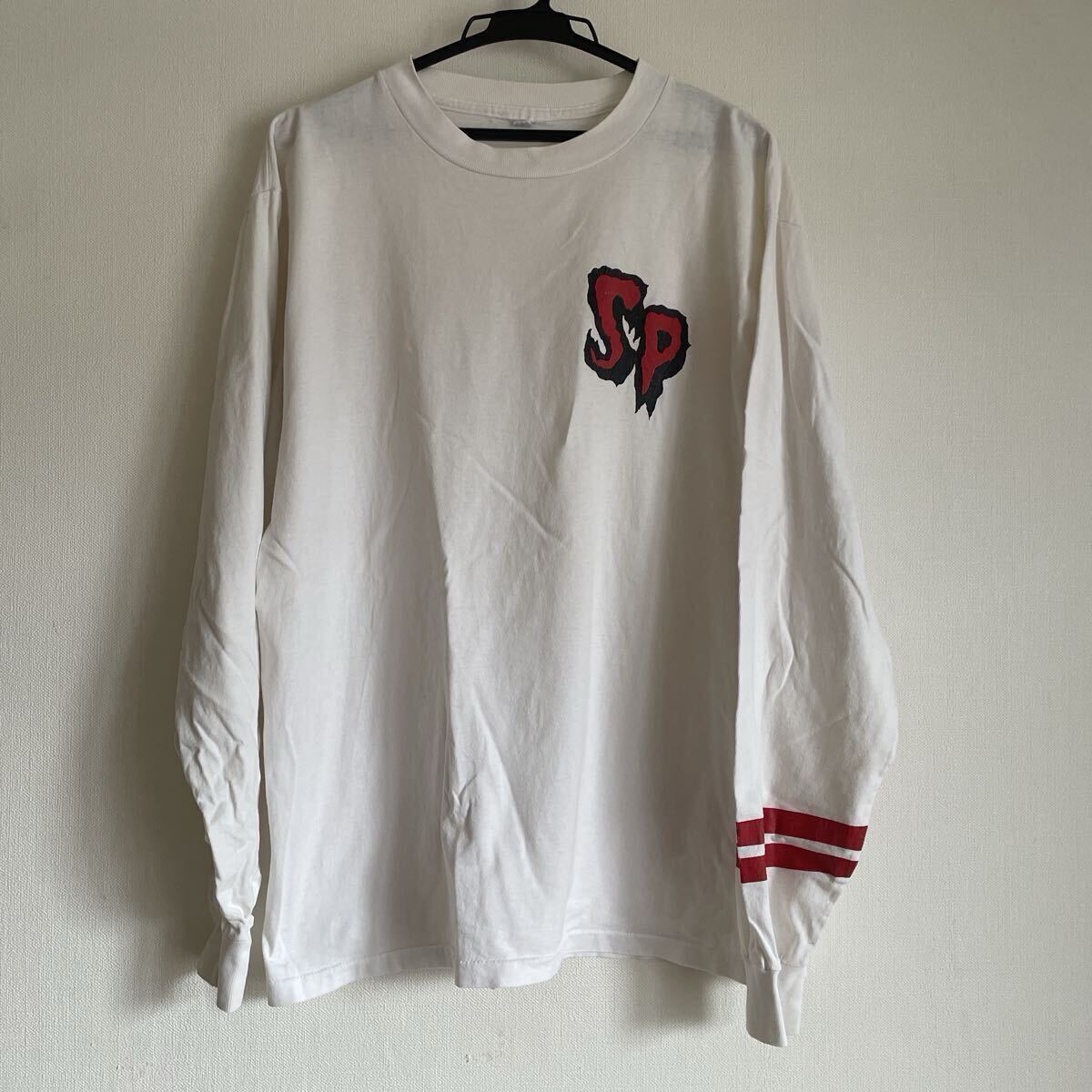 古着 2000年代初期 ロンT 長袖Tシャツ ロングスリーブ アメカジ Tシャツ 白 L 長袖 袖プリント拍卖