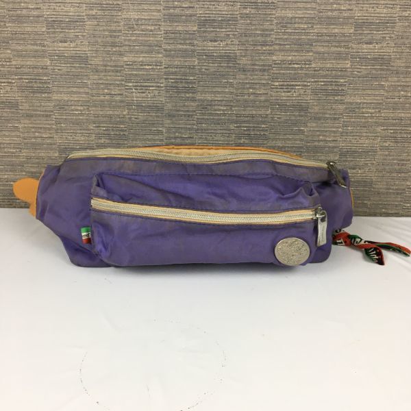 Orobianco/オロビアンコ ウエストポーチ/ボディーバッグ 紫 ロゴ 管NO.B17-26拍卖