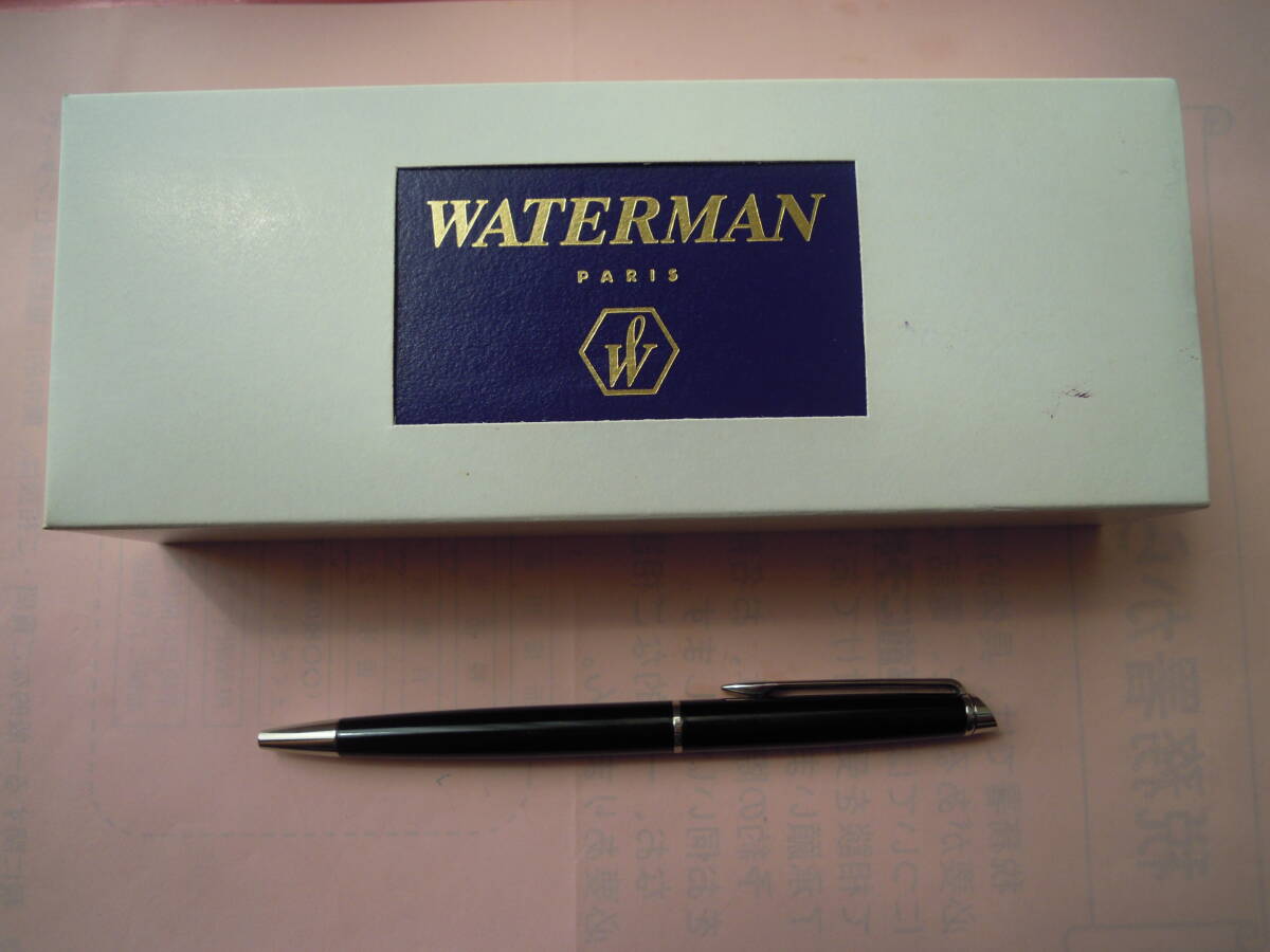 ② WATERMAN ウォーターマン ブラック細軸シルバー仕様ボールペン拍卖