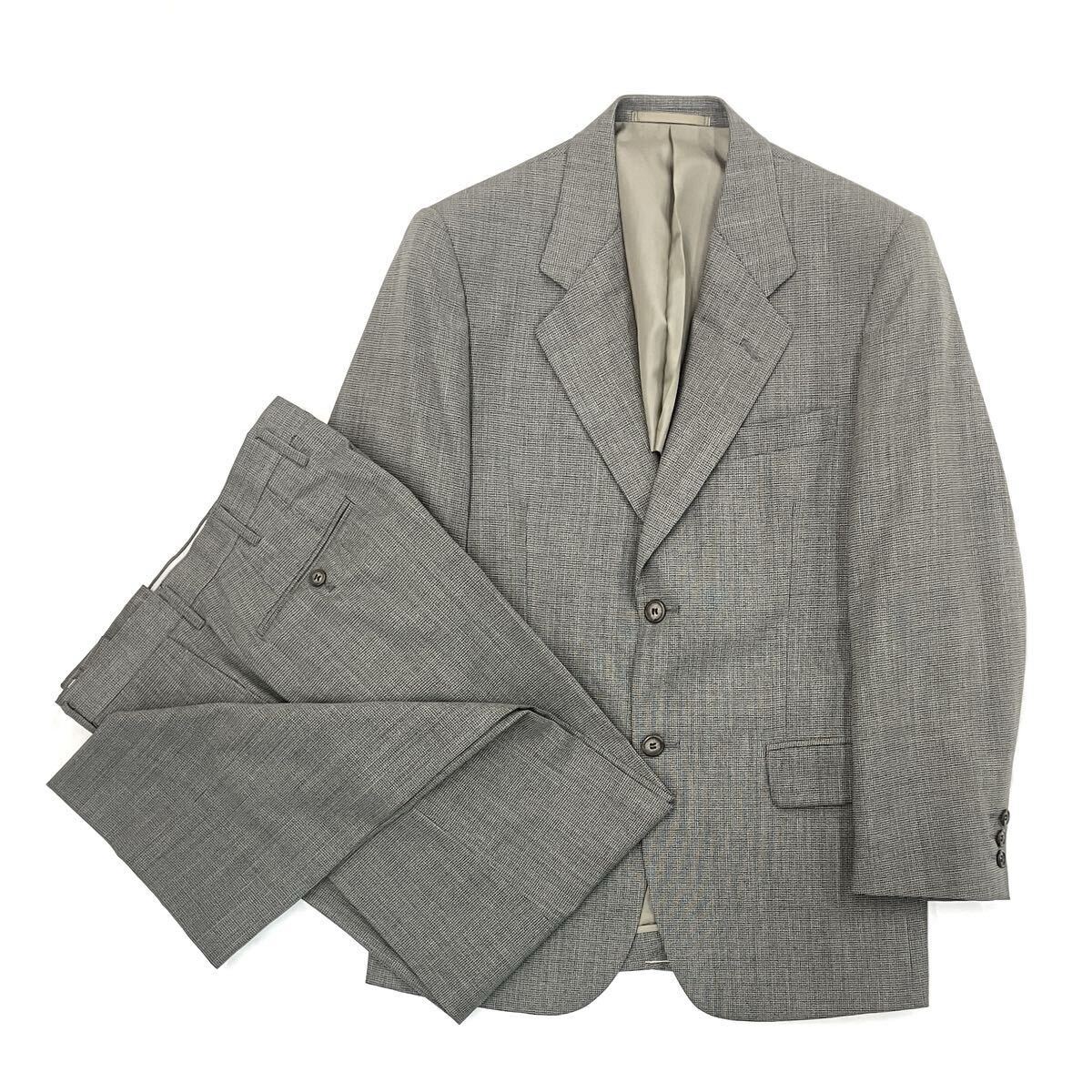 未使用 2つボタンスーツ シングルスーツ AB4 背抜き グレー センターベント ノータック パンツ裾上げ済 メンズ 5515拍卖