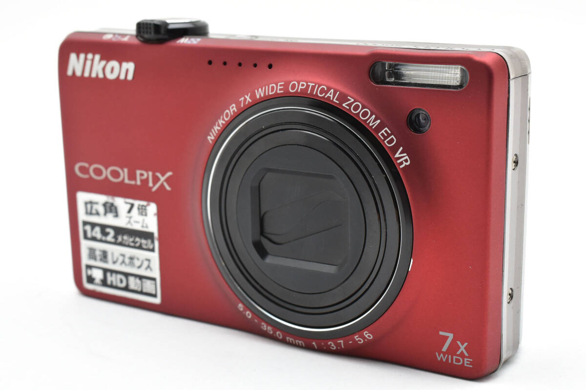 ★訳あり極上品★ Nikon ニコン COOLPIX S6000 レッド 基本動作OK! モニタードット欠け AU5053#0066#00611拍卖