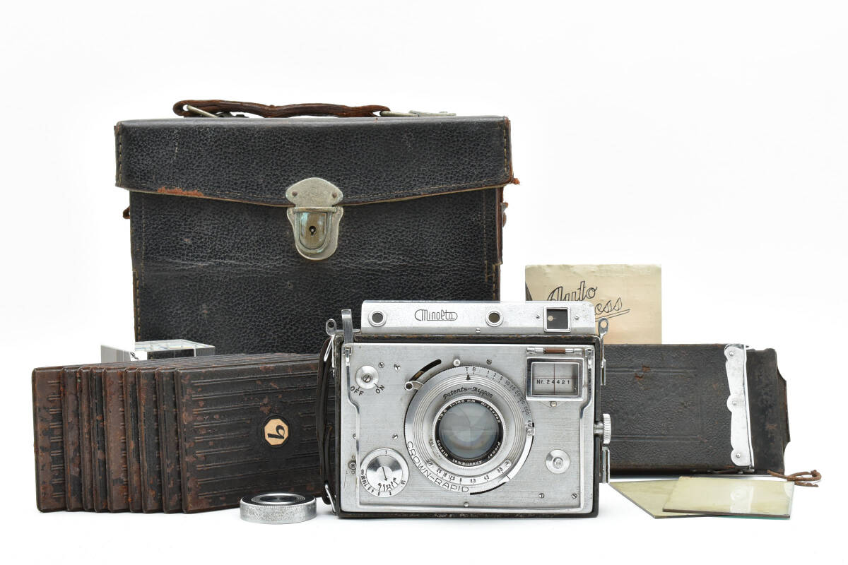 ★訳あり希少品★ MINOLTA ミノルタ Auto Press / Promar Anastigmat Nippon 105mm F3.5 シャッターOK! AU5063#0539#00093拍卖