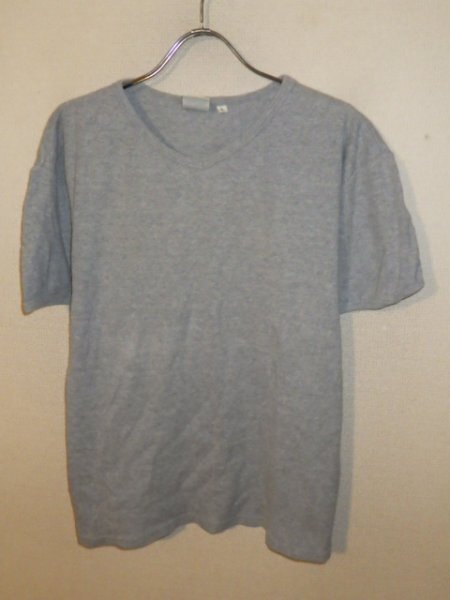 z9623 AVIREX USA アヴィレックス VネックTシャツ サイズL グレー ストレッチ ミリタリー 人気拍卖