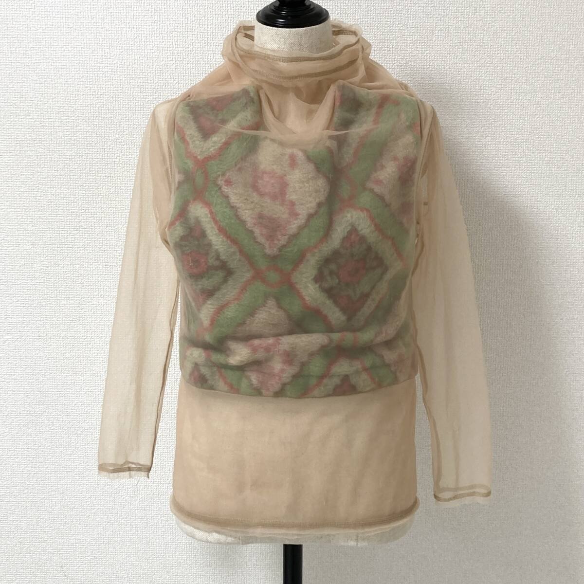 希少 AD2009 COMME des GARCONS シースルー フリース ドッキング ハイネック カットソー Sサイズ コムデギャルソン ブラウス archive 1885拍卖