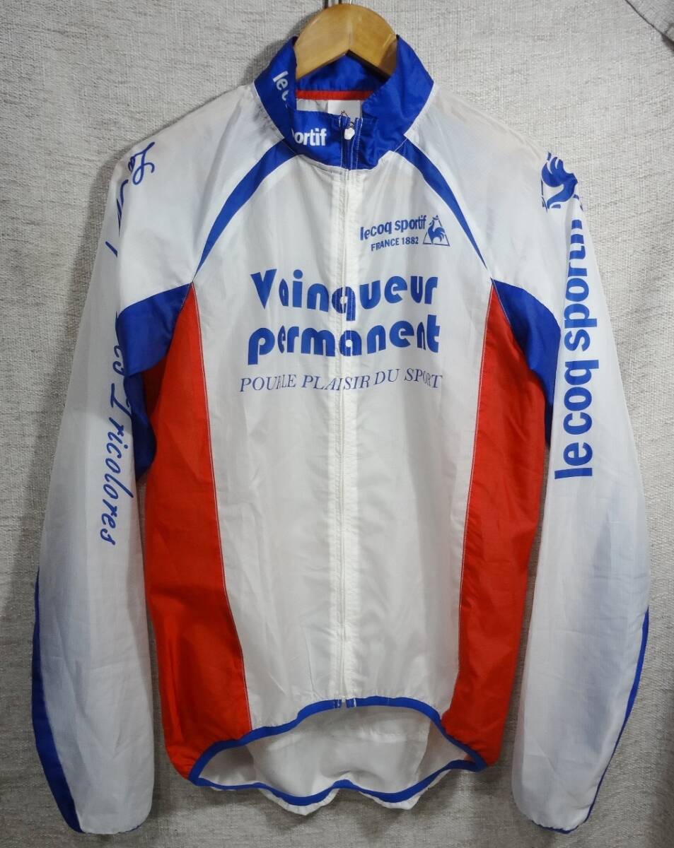 【美品 希少 サンプル品】 le coq sportif ルコック 軽量 ウィンドブレーカー サイクリング 自転車 サイズM フランス トリコロール拍卖