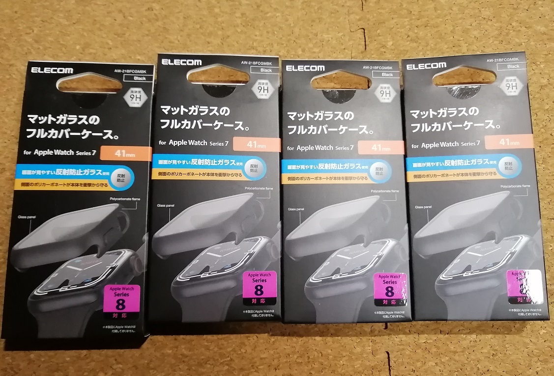 【4個】エレコム Apple Watch series7 41mm フルカバーケース プレミアムガラス 反射防止 ブラック AW-21BFCGMBK 4549550240376拍卖