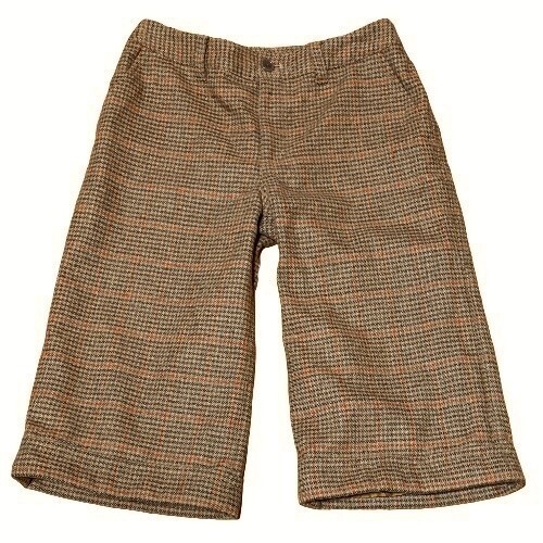 送料込み■クロコダイル/CROCODILE■ウール系素材 チェック柄織地 短め丈 パンツ レディース Mサイズ拍卖