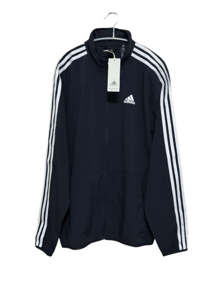 【新品】adidas スリーストライプス ライトウーブントラックトップ M ネイビー拍卖