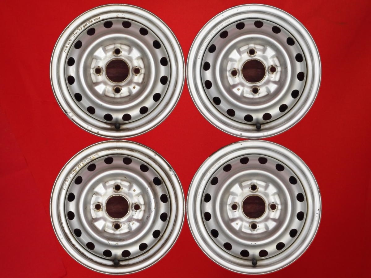 【激安 4本セット】日産 純正 71L00 スチールホイール 鉄ホイール 鉄チン 中古品 14インチ 5J インセット+40 PCD114.3 4穴 ハブ径Φ66 cc14拍卖