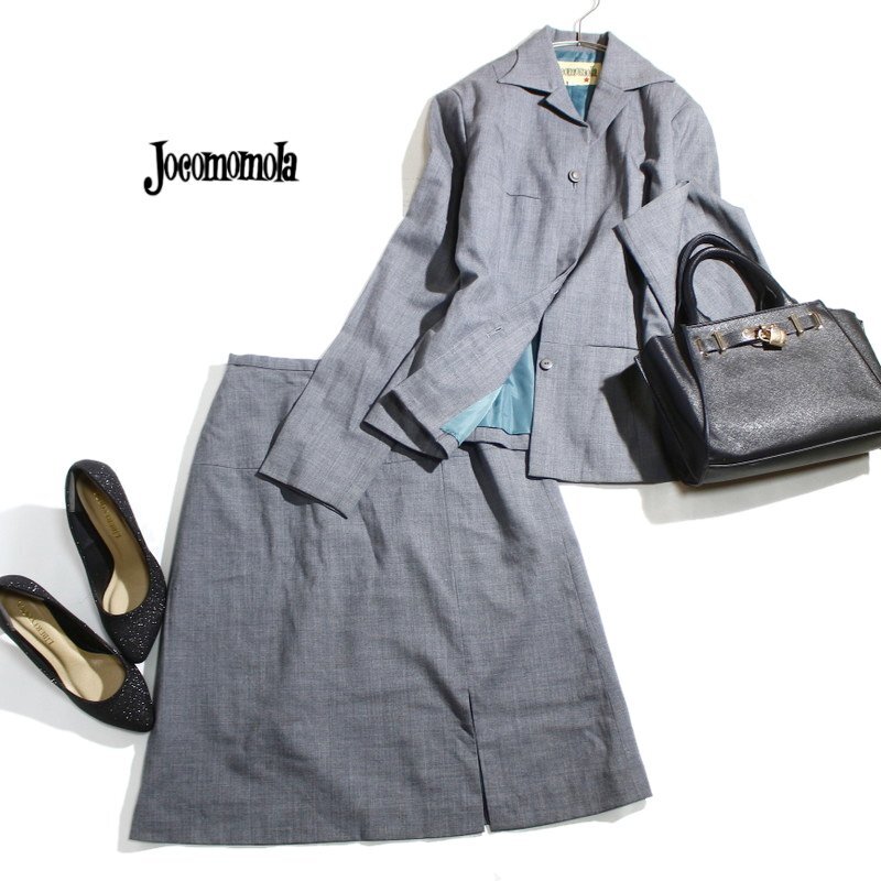 美品 ホコモモラ シビラ Jocomomola de sybilla 毛99% ウールスーツ 上下セット ジャケット スーツ 40 グレー スーツ 2点セット オフィス拍卖