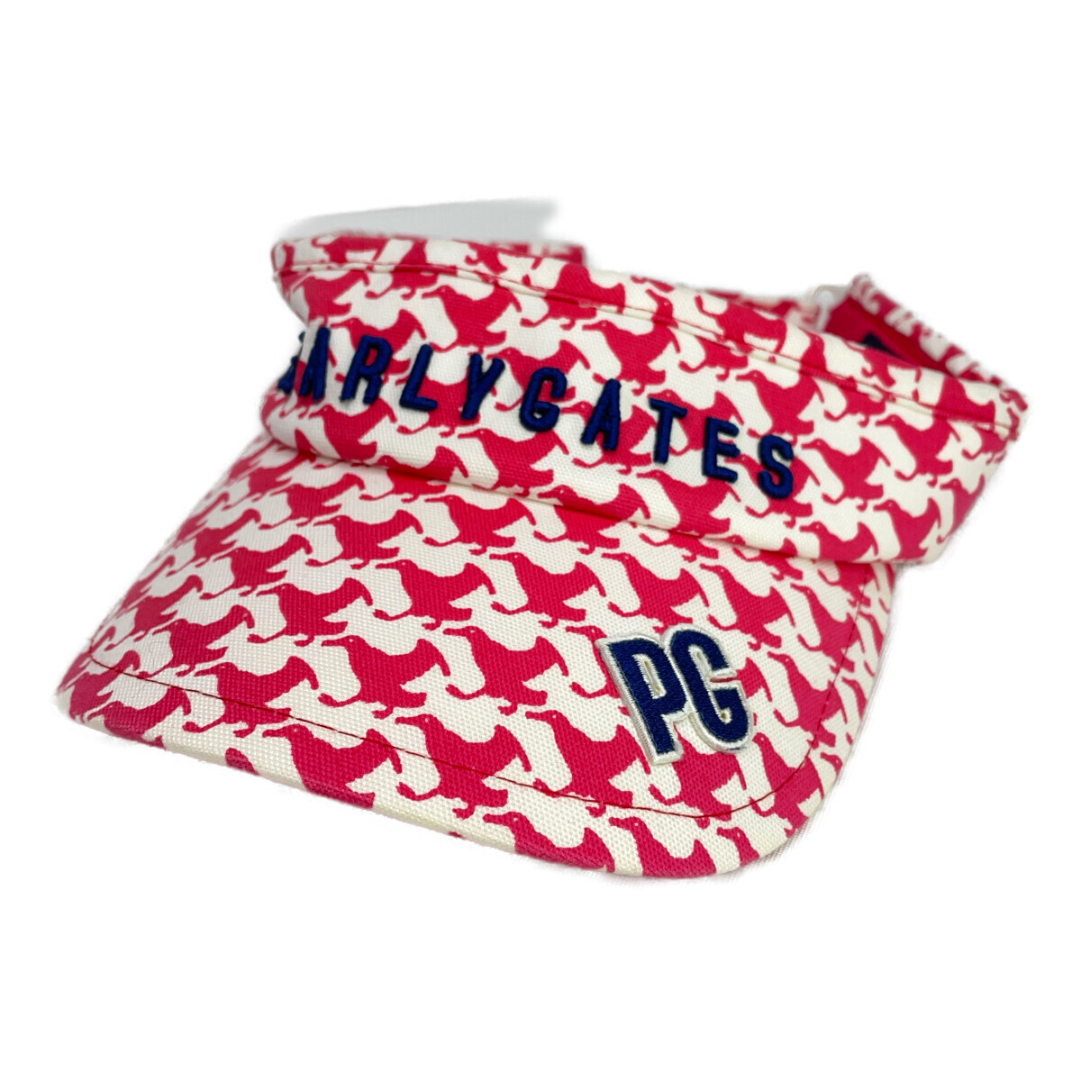 coco 未使用品 パーリーゲイツ PEARLY GATES サンバイザー フリー ピンク 刺しゅうロゴ アルバトロス柄 レターパックプラス発送可 K1511拍卖