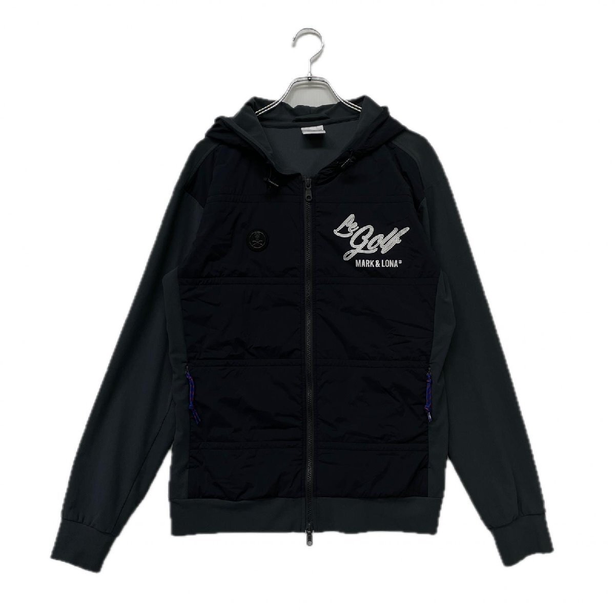 coco 中古 マークアンドロナ メンズ フルジップアウター 50(LL) グレー 中綿 ダブルジップ フード付 レターパックプラス発送可 K020891拍卖