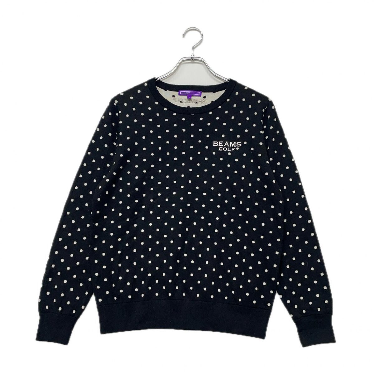 coco 中古 ビームスゴルフ BEAMSGOLF レディース セーター L 黒 ドット ウール混 ニット ロゴワッペン レターパックプラス発送可 120459拍卖
