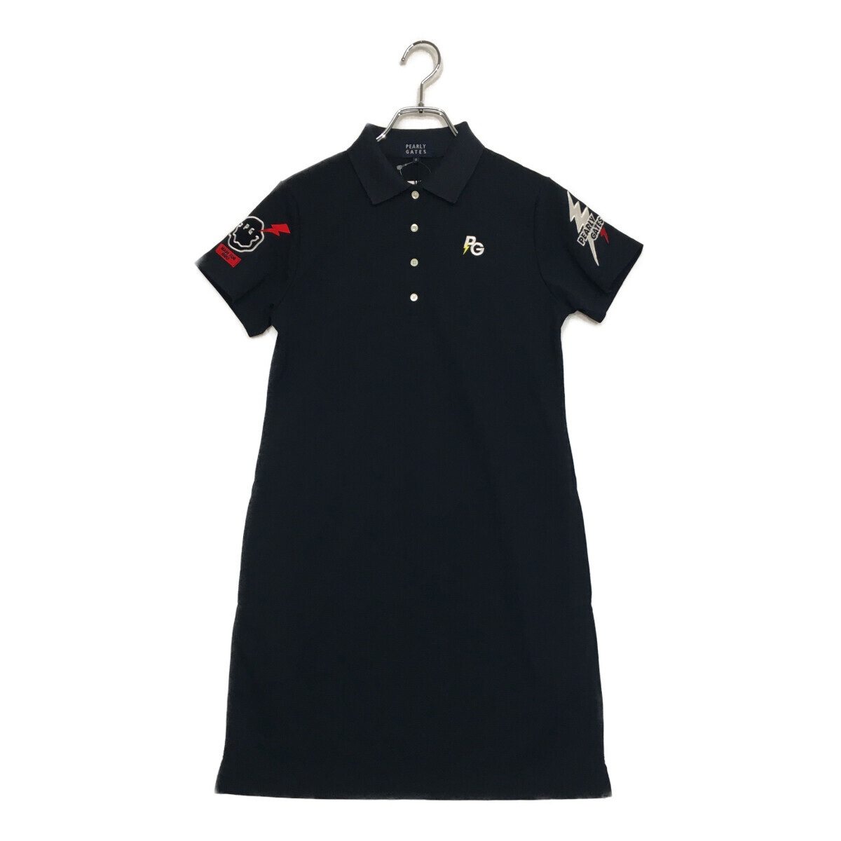 coco 未使用品 パーリーゲイツ PEARLY GATES レディース ワンピース 0(S) 紺 ネイビー 半袖 レターパックプラス発送可 102994拍卖