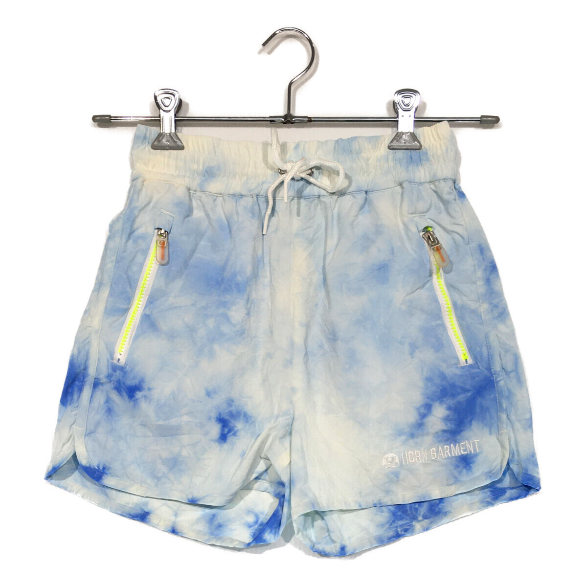 coco 中古 【値下げ】ホーンガーメント HORN GARMENT レディース ショートパンツ 36(S) 水色系 タイダイ柄 ネコパケ発送可 101409拍卖