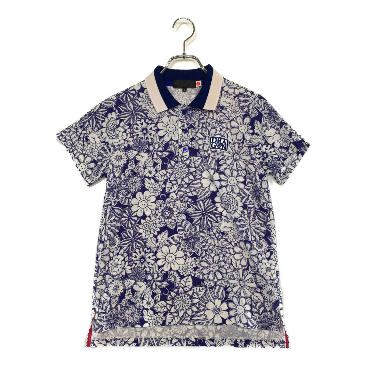 coco 中古【値下げ】 ダンスウィズドラゴン DANCE WITH DRAGON レディース 半袖ポロシャツ 2(M) 青紫 ブルー ネコパケ発送可 102076拍卖