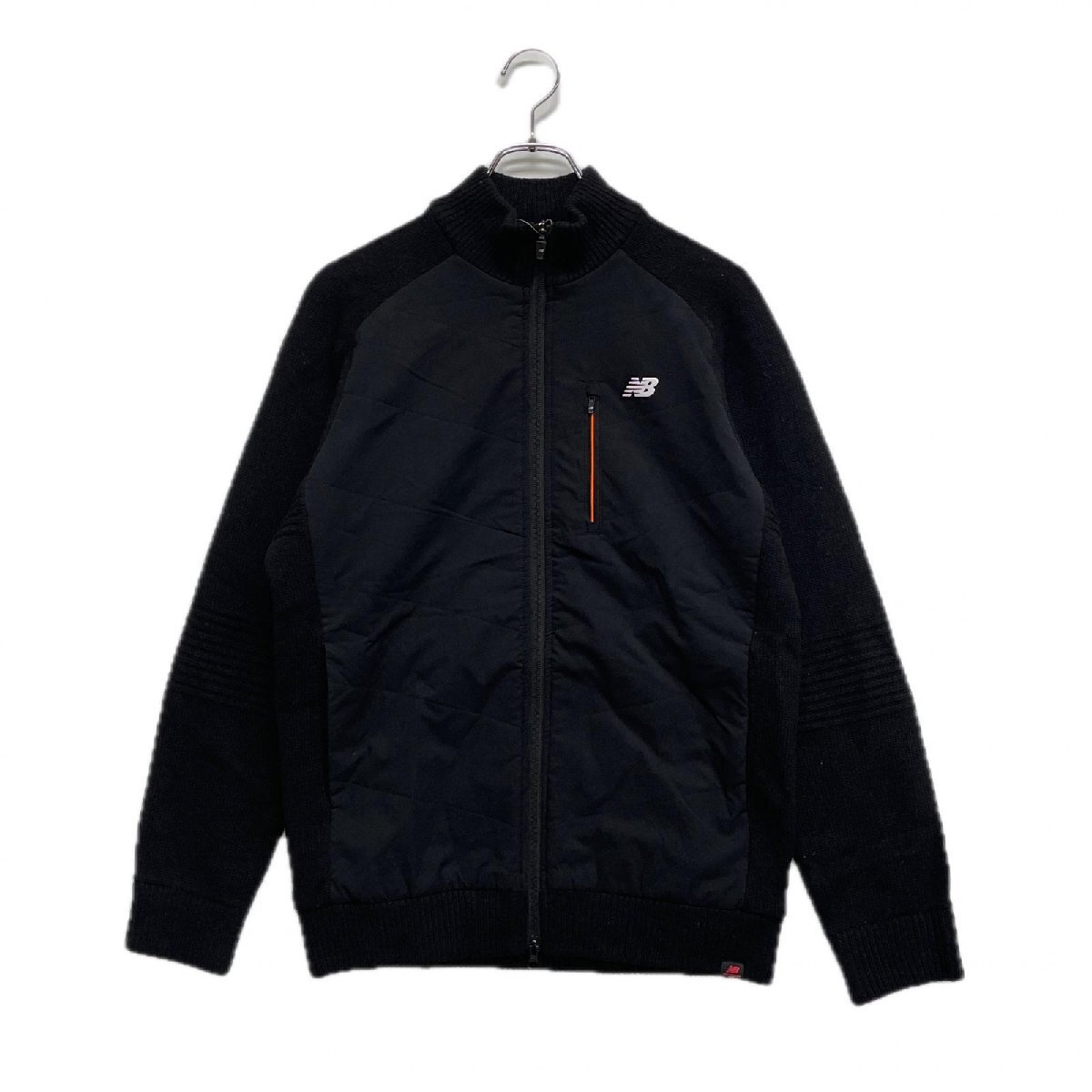 coco 中古 ニューバランスゴルフ New Balance golf メンズ ニットアウター 4(M) 黒 ブラック ダブルジップ 裏地付き 120541拍卖