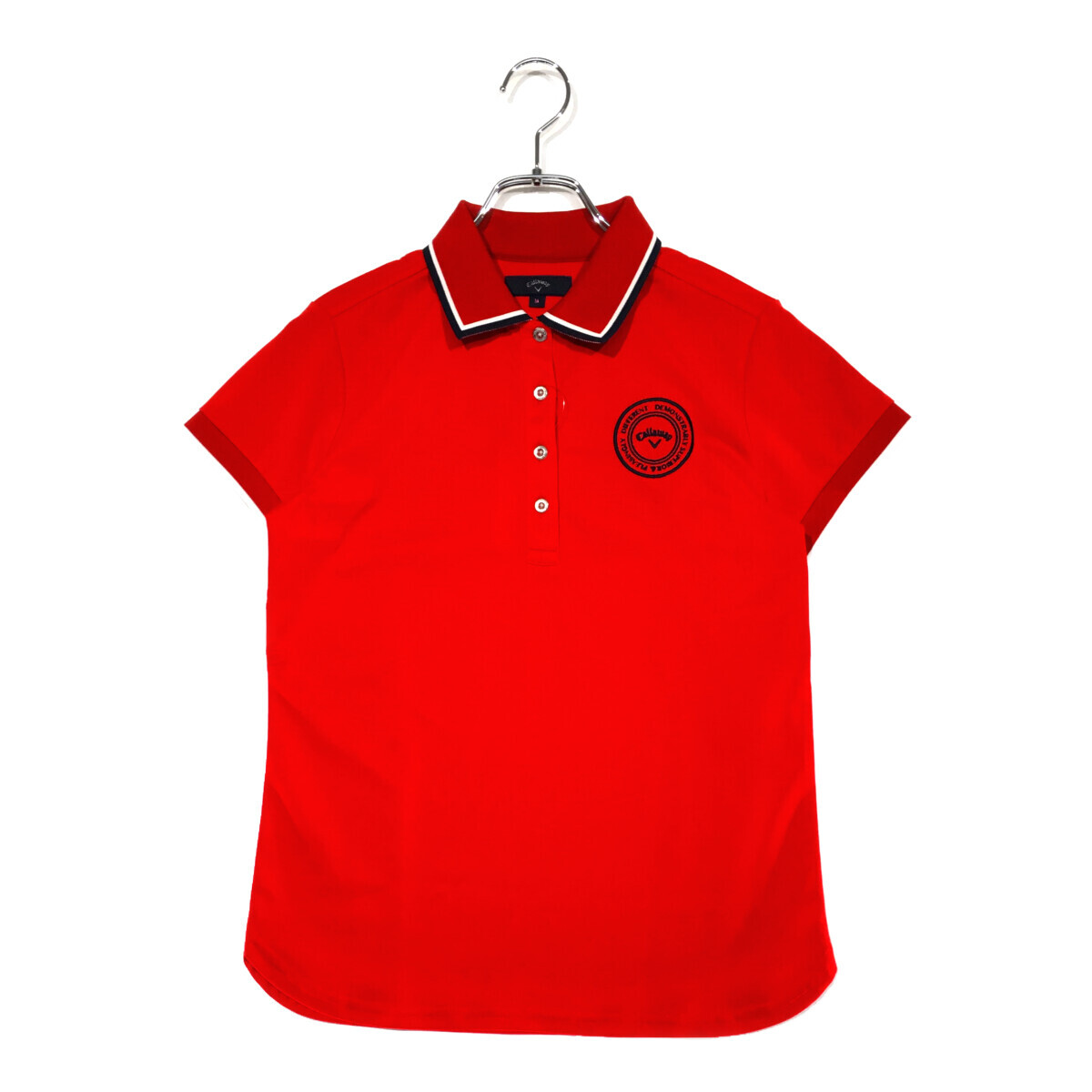 coco 中古【値下げ】 キャロウェイ Callaway レディース 半袖ポロシャツ M 赤 レッド ネコパケ発送可 102101拍卖