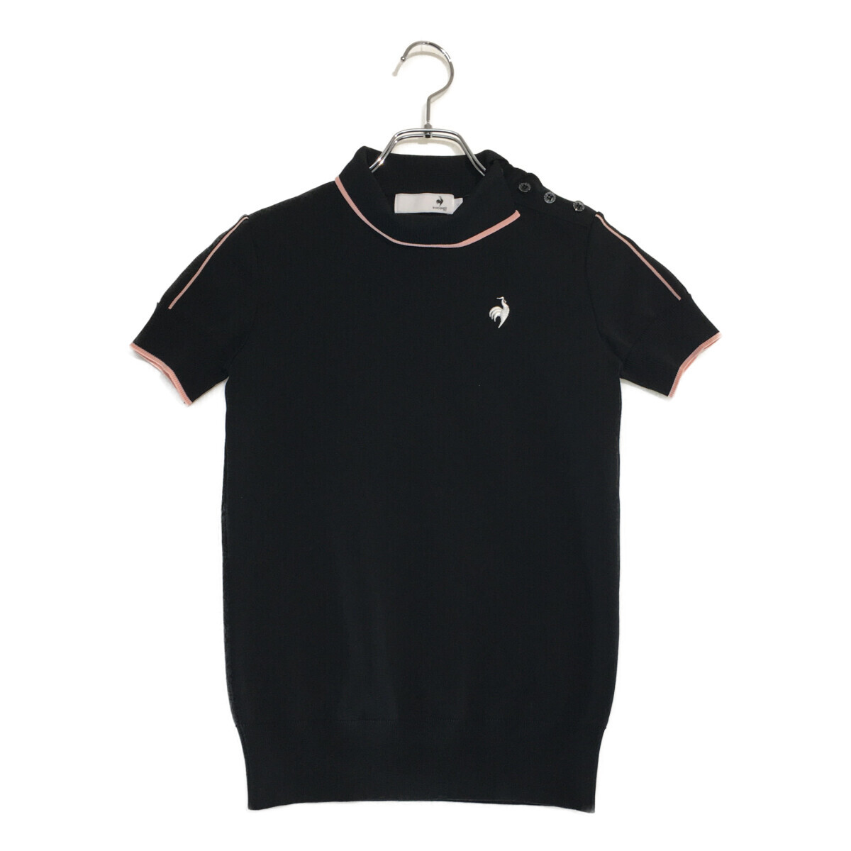 coco 中古【値下げ】 ルコックスポルティフ le coq sportif レディース ニット M 黒 ブラック 半袖 レターパックプラス発送可 102120拍卖