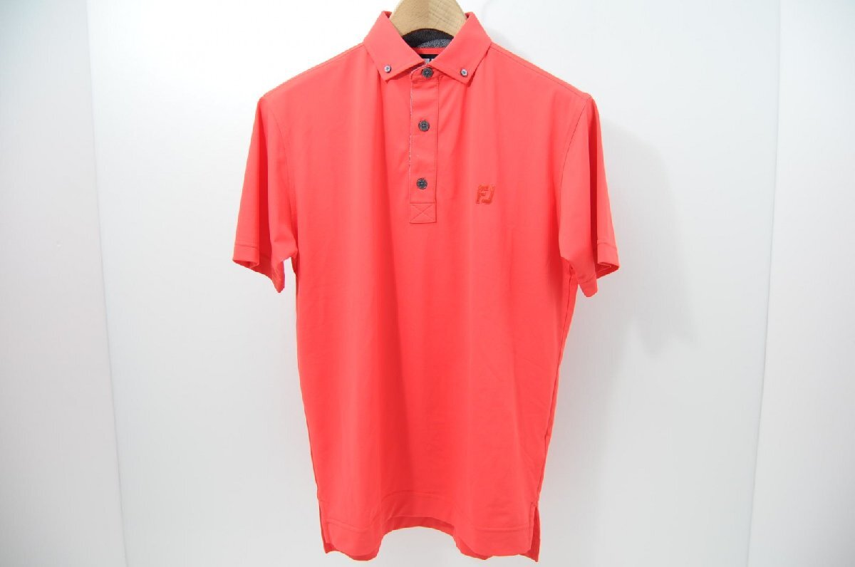 coco 中古【SALE】フットジョイ メンズ 半袖ポロシャツ M 朱赤 ボタンダウン シンプル ストレッチ レターパックプラス発送可 62661拍卖